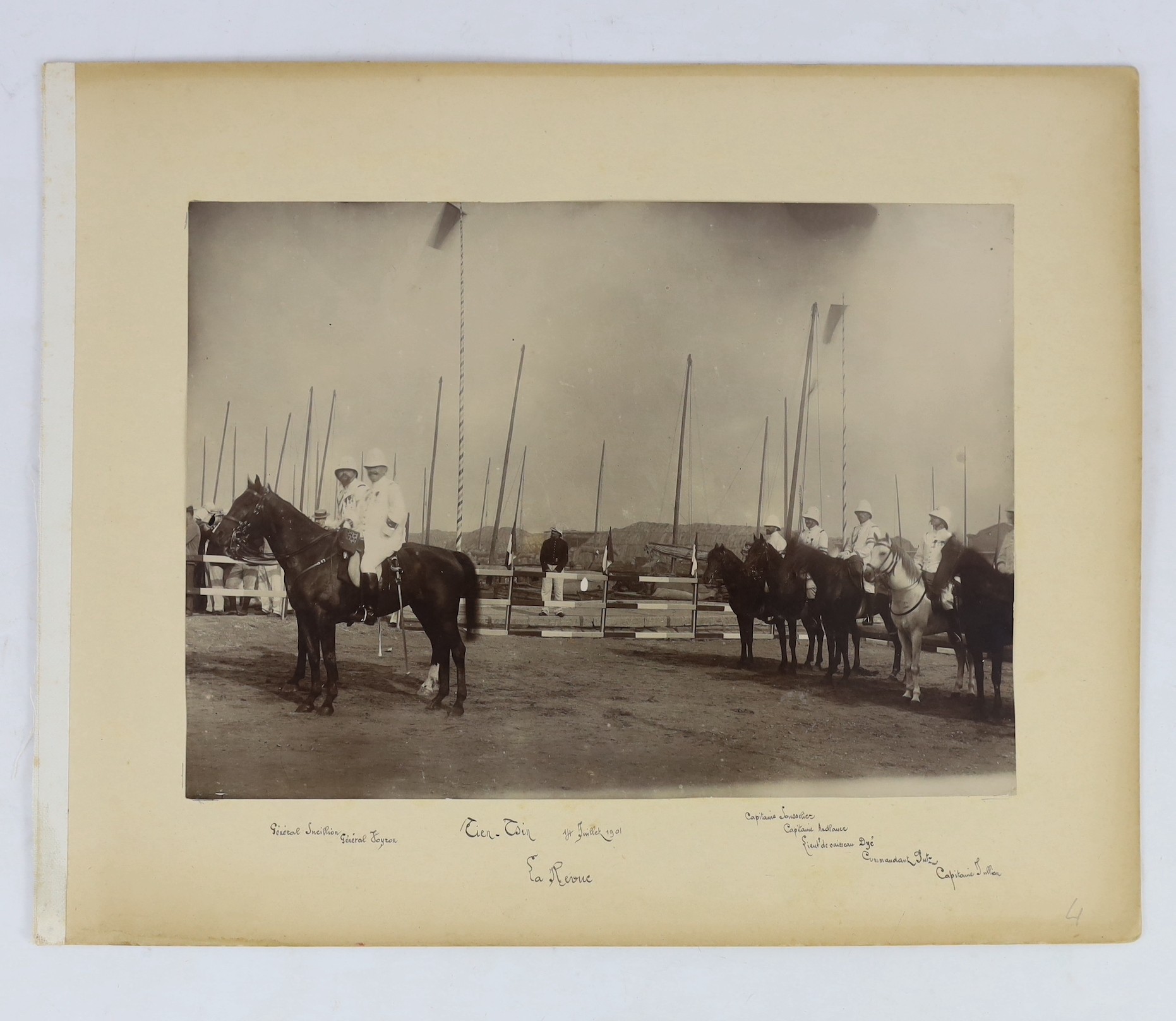 China, Nine albumen photographic views of Tianjin (Tientsin), c.1900, largest image 16.5 x 29cm